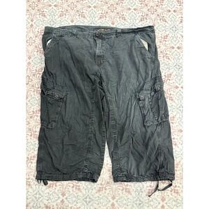 YXR Jeans Mens Cargo Shorts Faded Black 100 Cotton Relaxed Fit Size 42 Utility